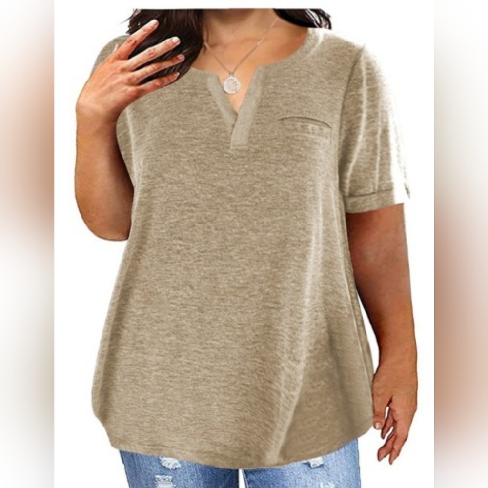 Women's tunic top 3X khaki NWT